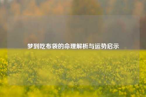 梦到吃布袋的命理解析与运势启示
