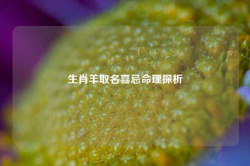 生肖羊取名喜忌命理探析